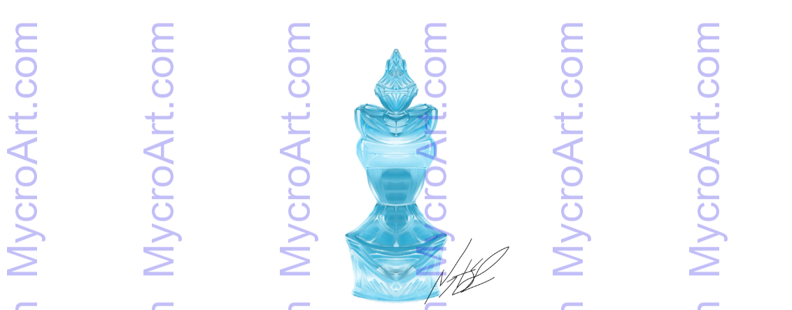 Blue Crystal Cure Bottle with Knight Stopper