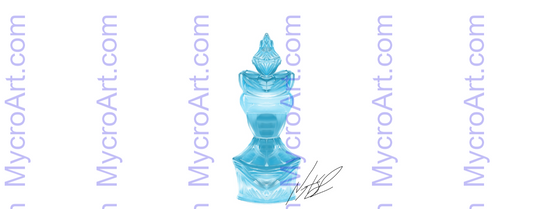 Blue Crystal Cure Bottle with Knight Stopper
